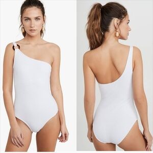 shoshanna one shoulder textured swimsuit FIRM PRICE
